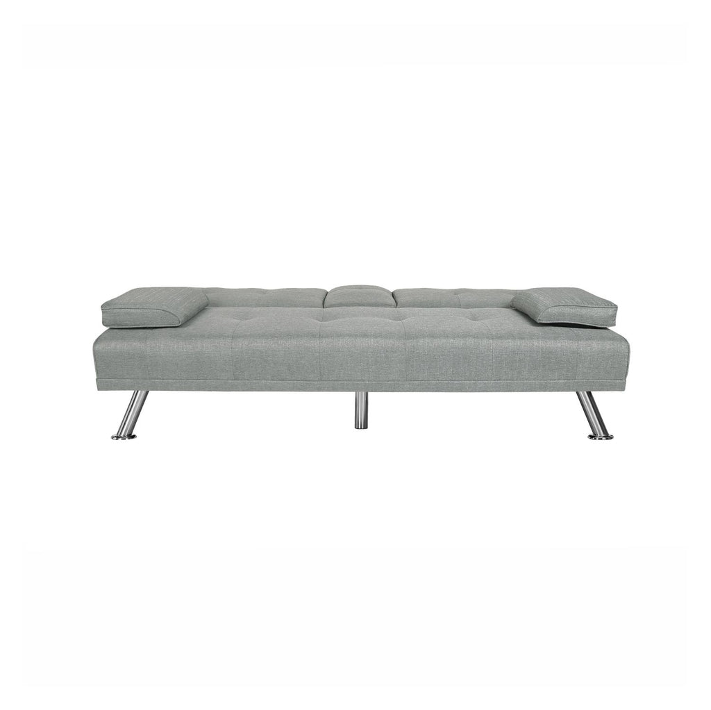 Light Grey Fabric Futon Sofa Bed I643576