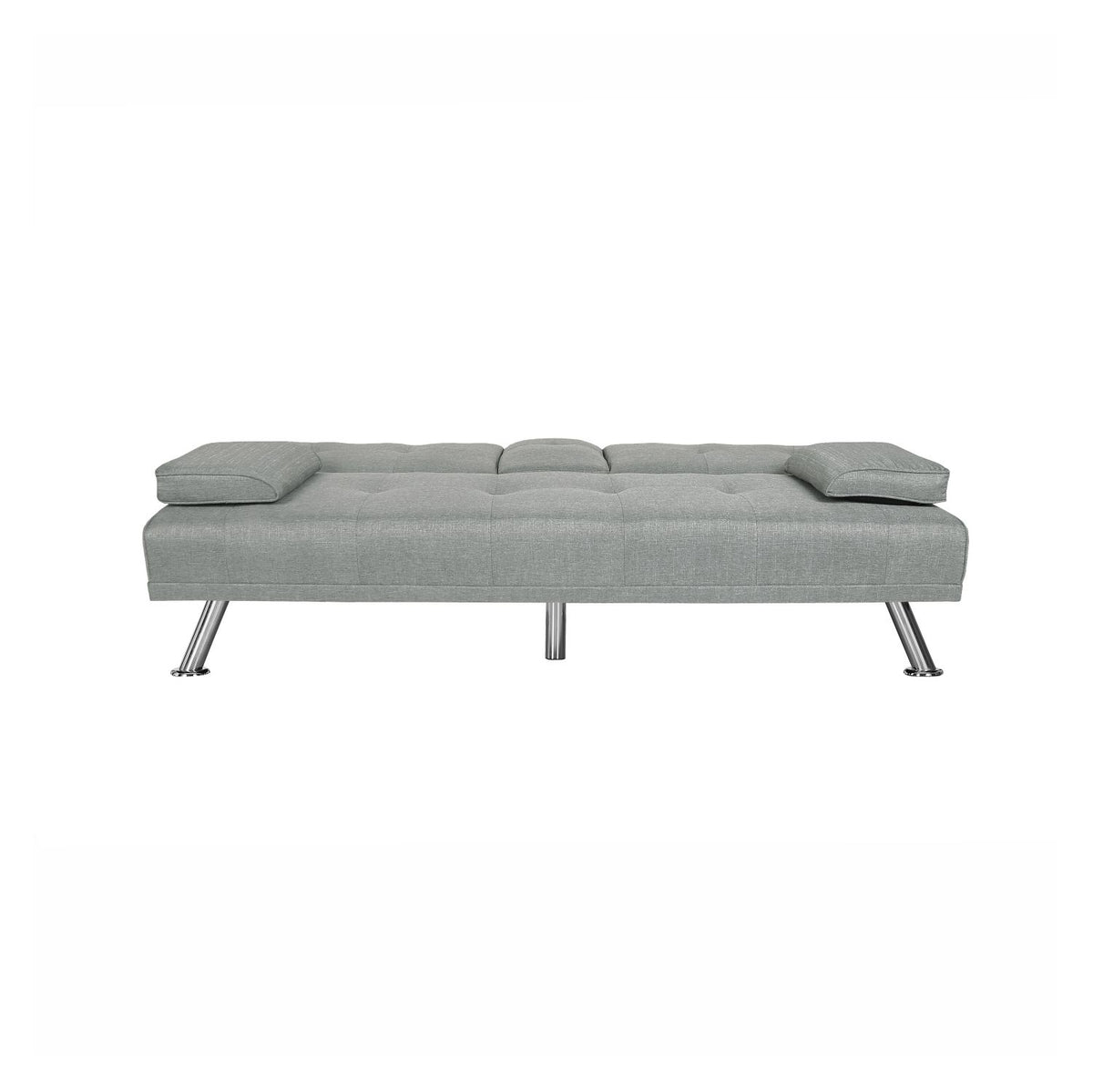 Light Grey Fabric Futon Sofa Bed I643576
