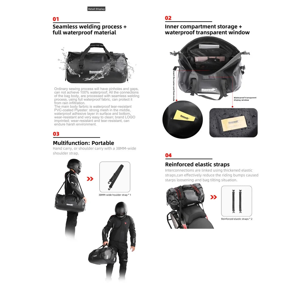 45L Motorcycle Rearseat Bag D4315