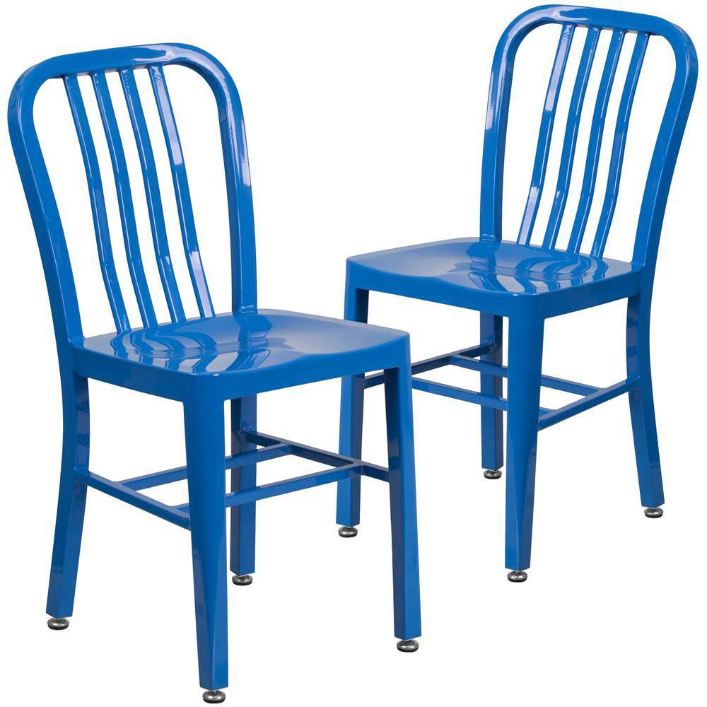 Blue Metal Outdoor Dining Chair (Set of 2) C269755