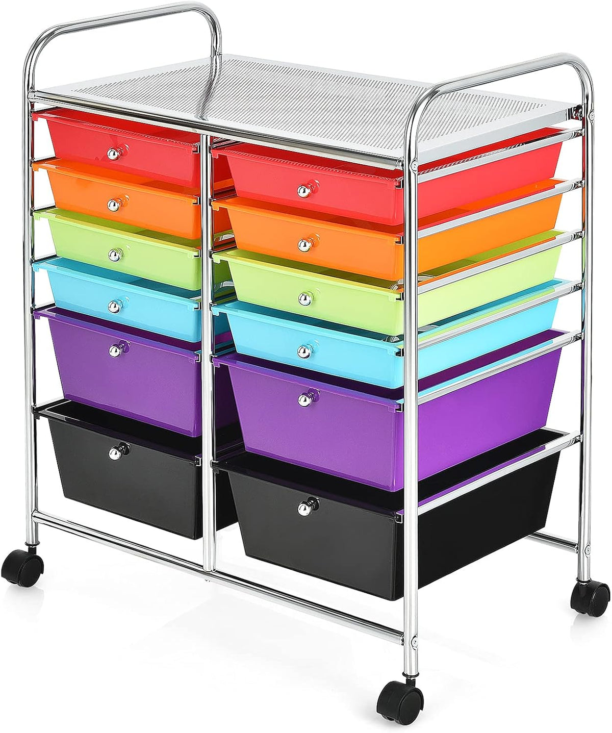12-Drawer Rolling Storage Cart, Yellow, Pack of 2 J980