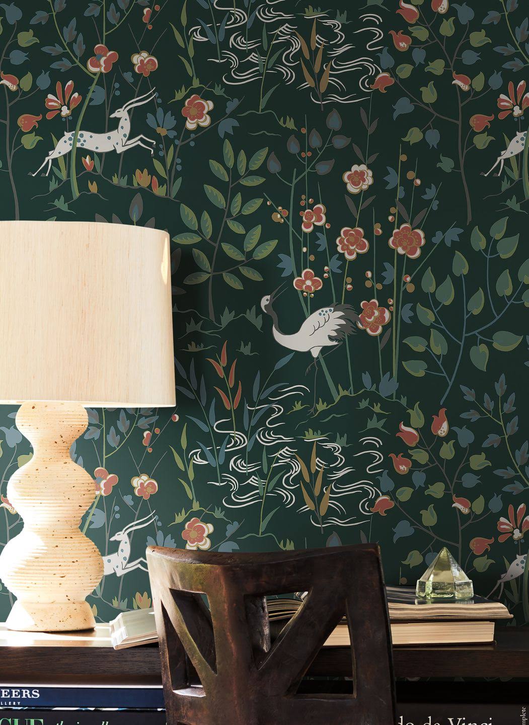 Dark Green Aspen Wallpaper Y712