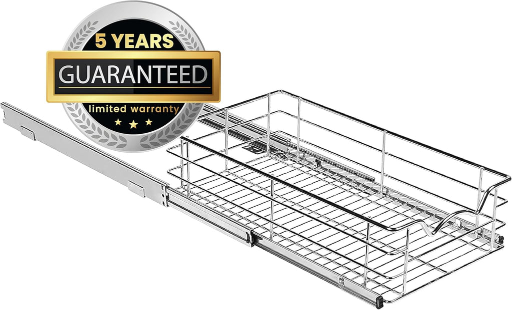 Pull Out Cabinet Organizer Basket, 11W x 21D x 5H I7997