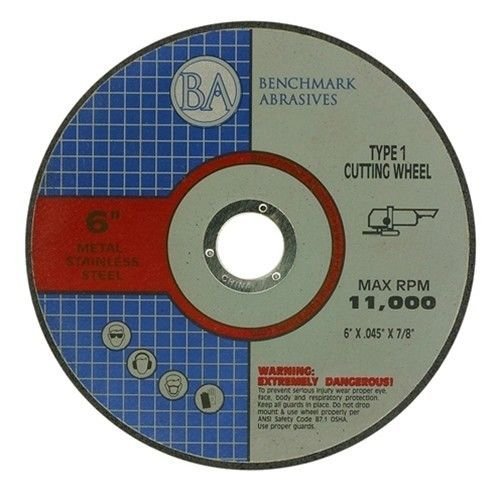 6" Steel Cutting Cutoff Wheel 0.045" Thick 7/8" Arbor 50 Pack X27356