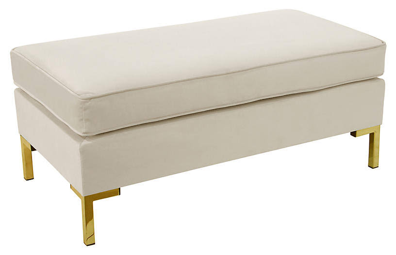 Ivory Velvet Bench X823010