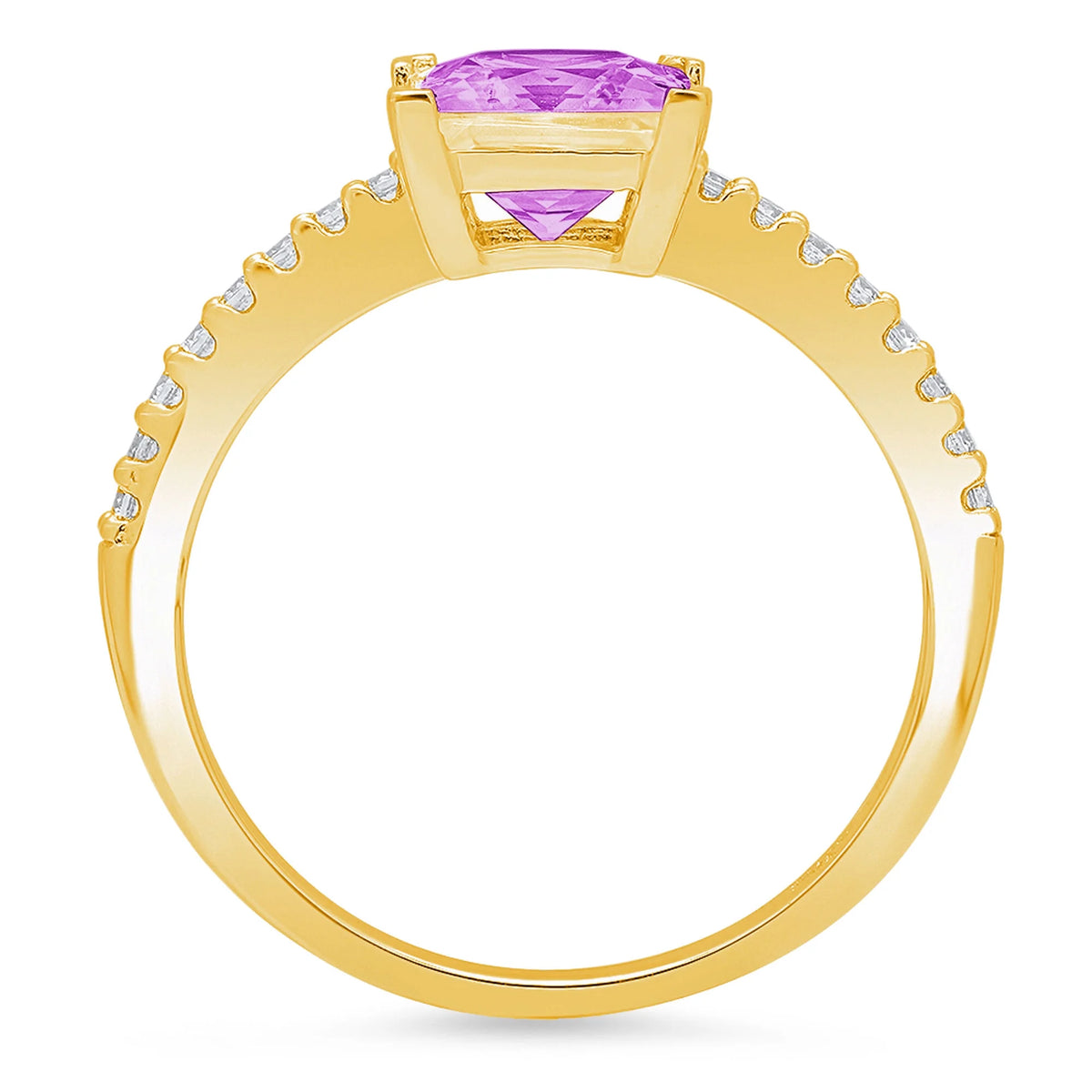18k yellow gold simulated alexandrite ring size 3.75 Q55931