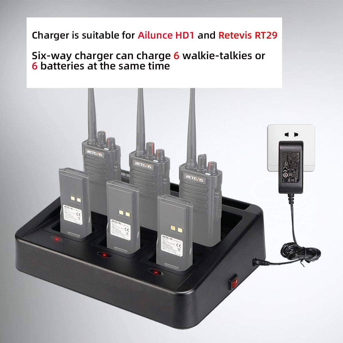 Six-Way Charger for Walkie Talkie (1 Pack) Y484007
