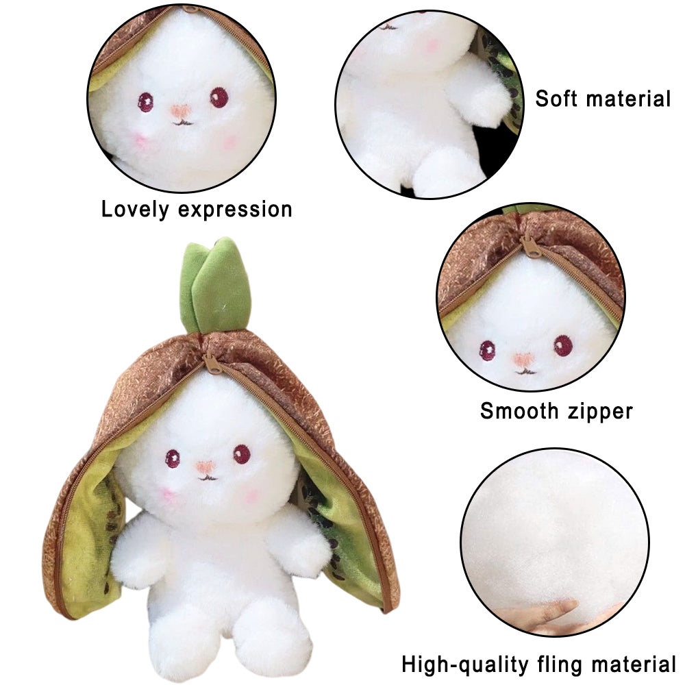 Brown Kiwi Reversible Bunny Plush Stuffed Animal A299360