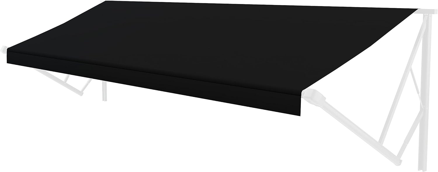 Black Heavy-Duty Vinyl RV Patio Awning Replacement Fabric 10' L8055