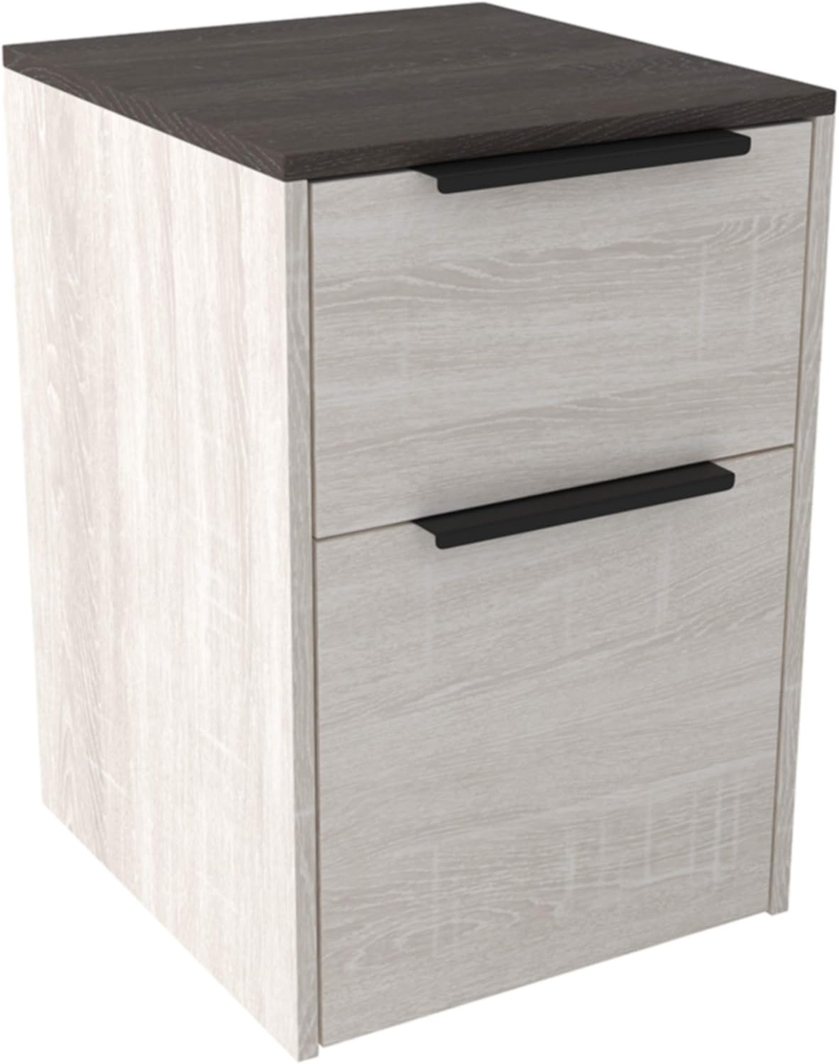Whitewash Brown 2 Drawer Filing Cabinet A509