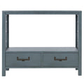 Antique Navy Wood Console Table with 2 Drawers Y145608