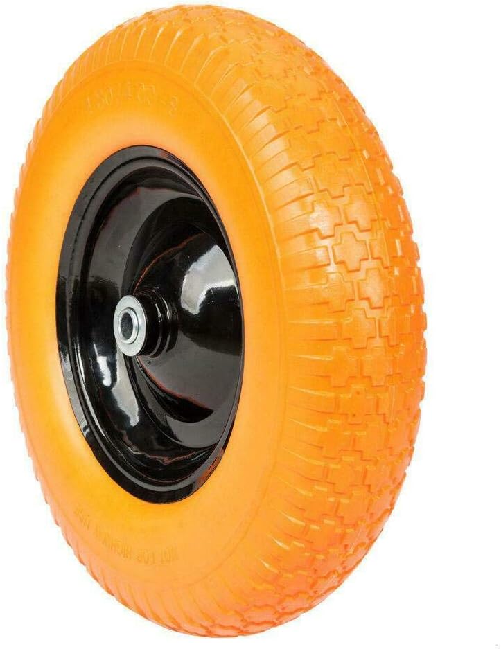 16 Flat Free Solid Foam Wheelbarrow Tire 5/8 Axle V7709