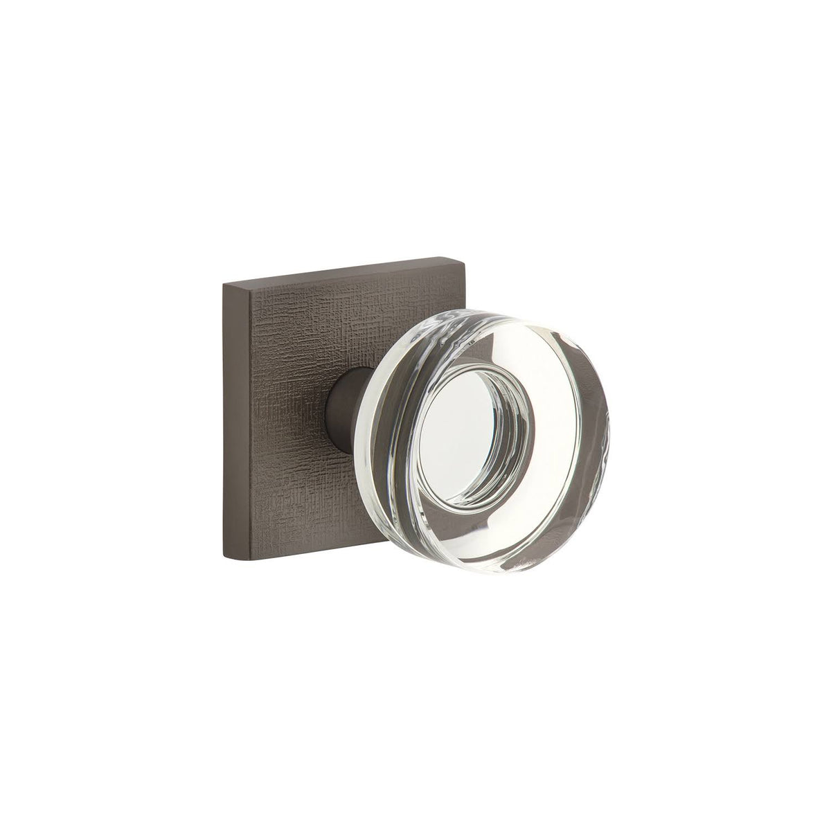 Titanium Gray Linen Rosette Double Dummy with Crystal Knob W201