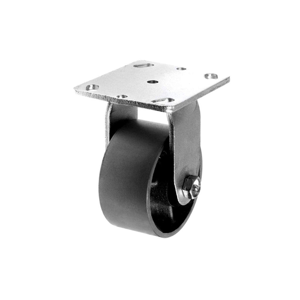 4 Pack Plate Caster, Steel Cast Iron Wheel, 4 inches, 2800 lbs Total Capacity E92876