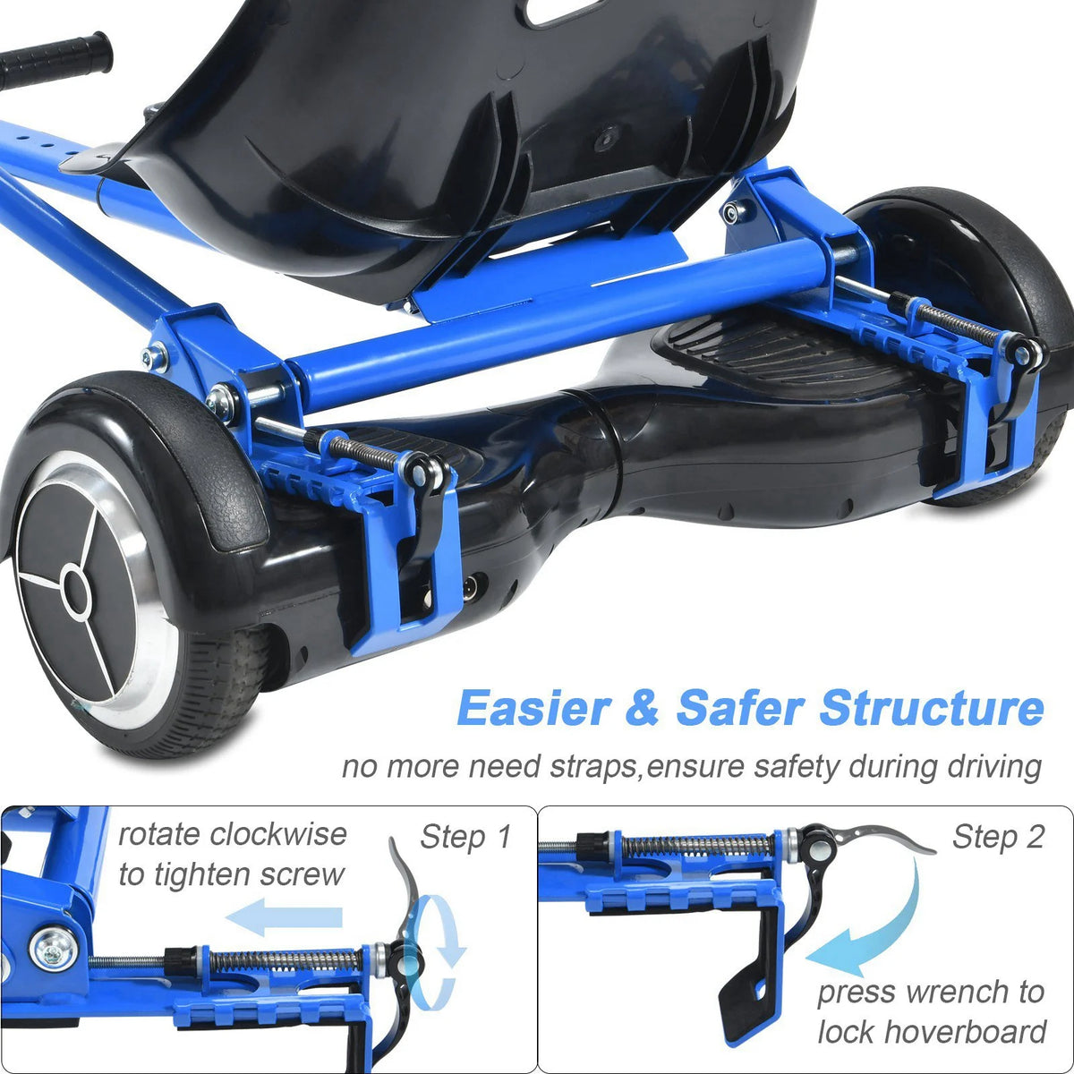 Blue Hoverboard Go Kart Seat Attachment O734