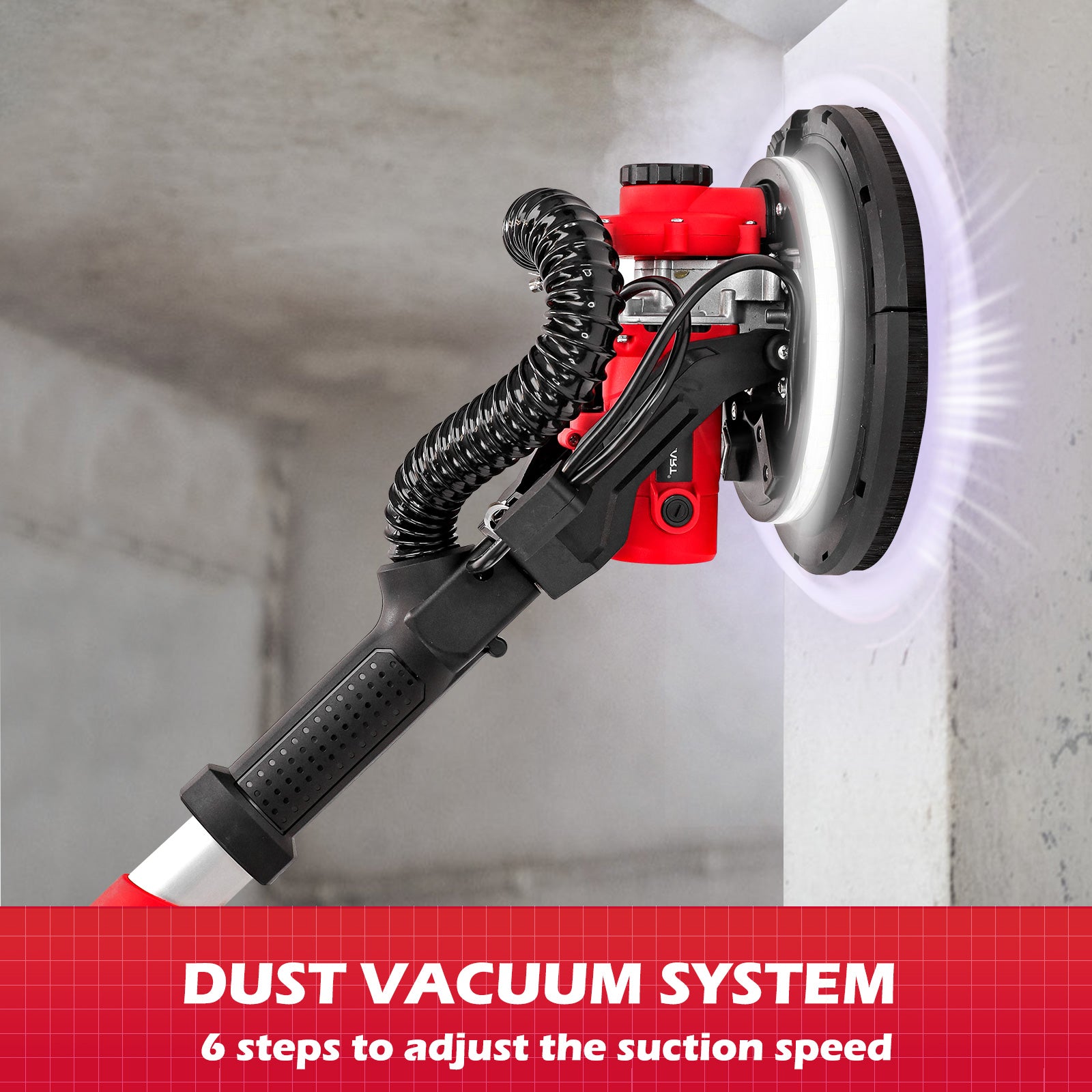 Electric Drywall Sander 120V with LED Strip Light and Dust Bag E142667