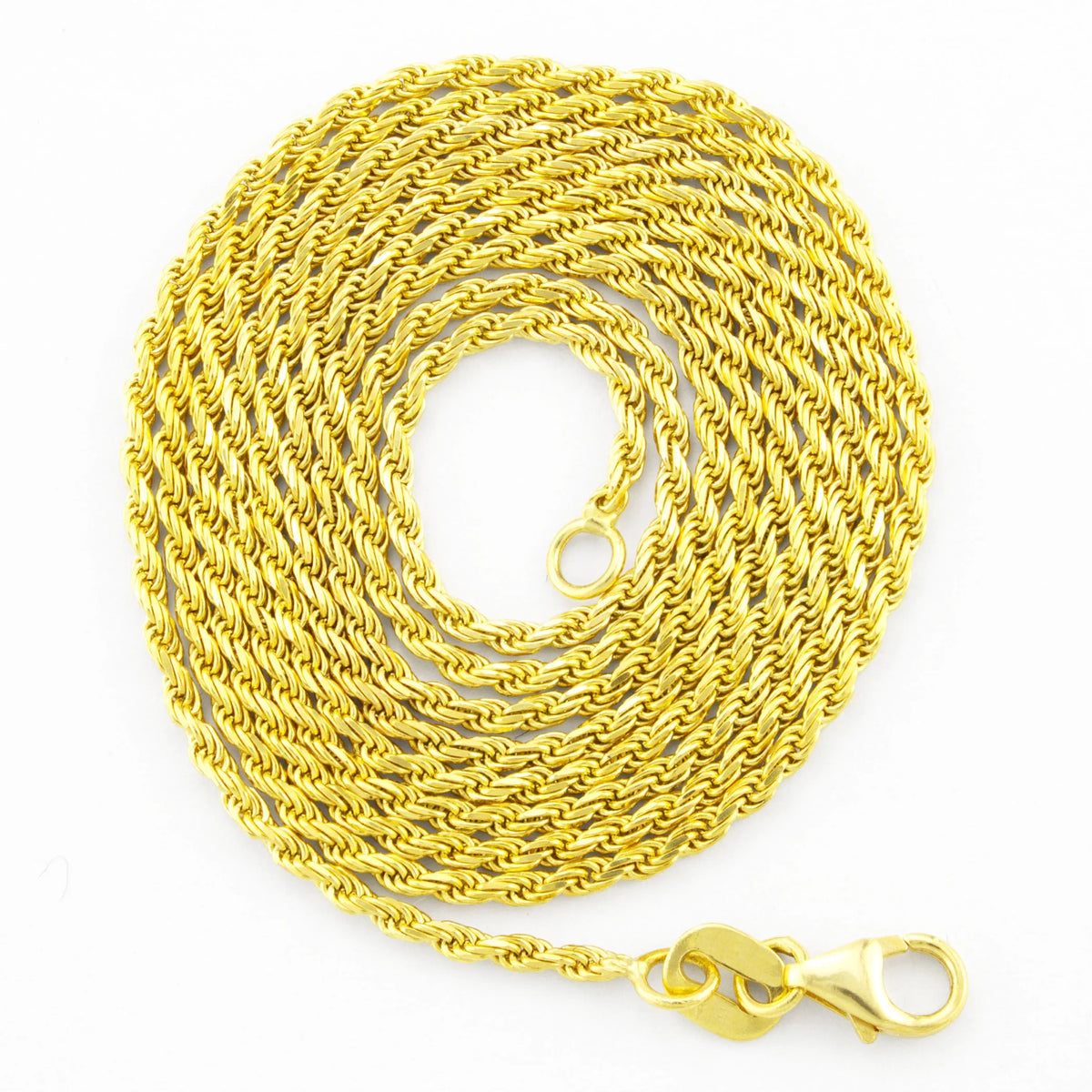 14k Yellow Gold Solid Rope Chain Diamond Cut Bracelet or Anklet X3379