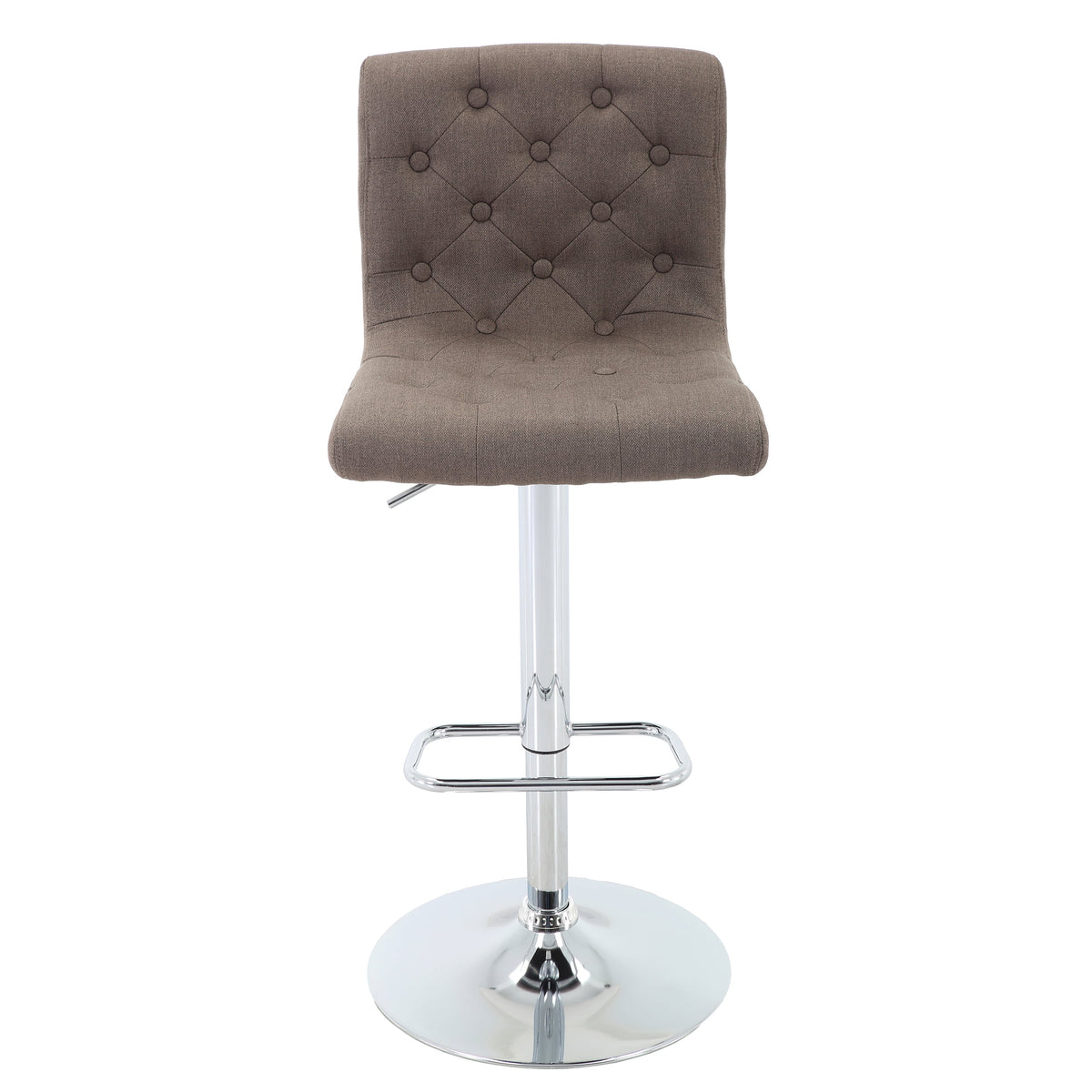 Tufted Swivel Bar Stool with Back, Fabric Upholstered Armless Bar Chair C949255