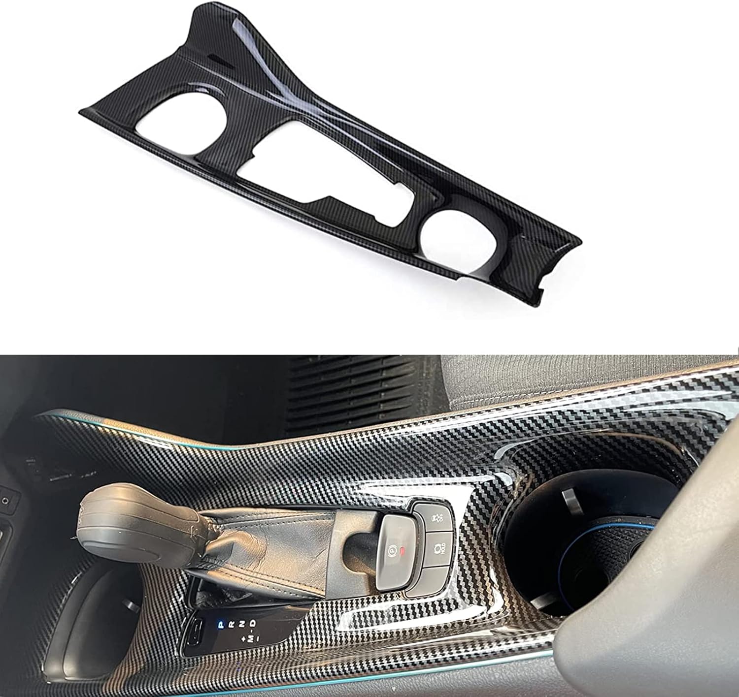 ABS Carbon Fiber Center Console Gear Shift Panel Trim Pack of 2 U653755