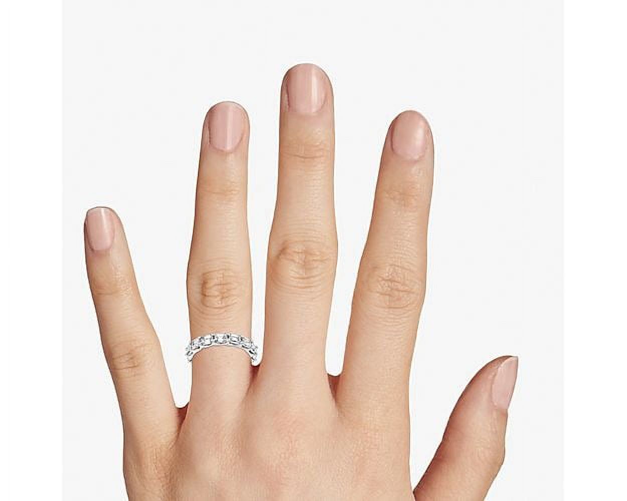 14K White Gold Emerald Cut Diamond Eternity Band E383947