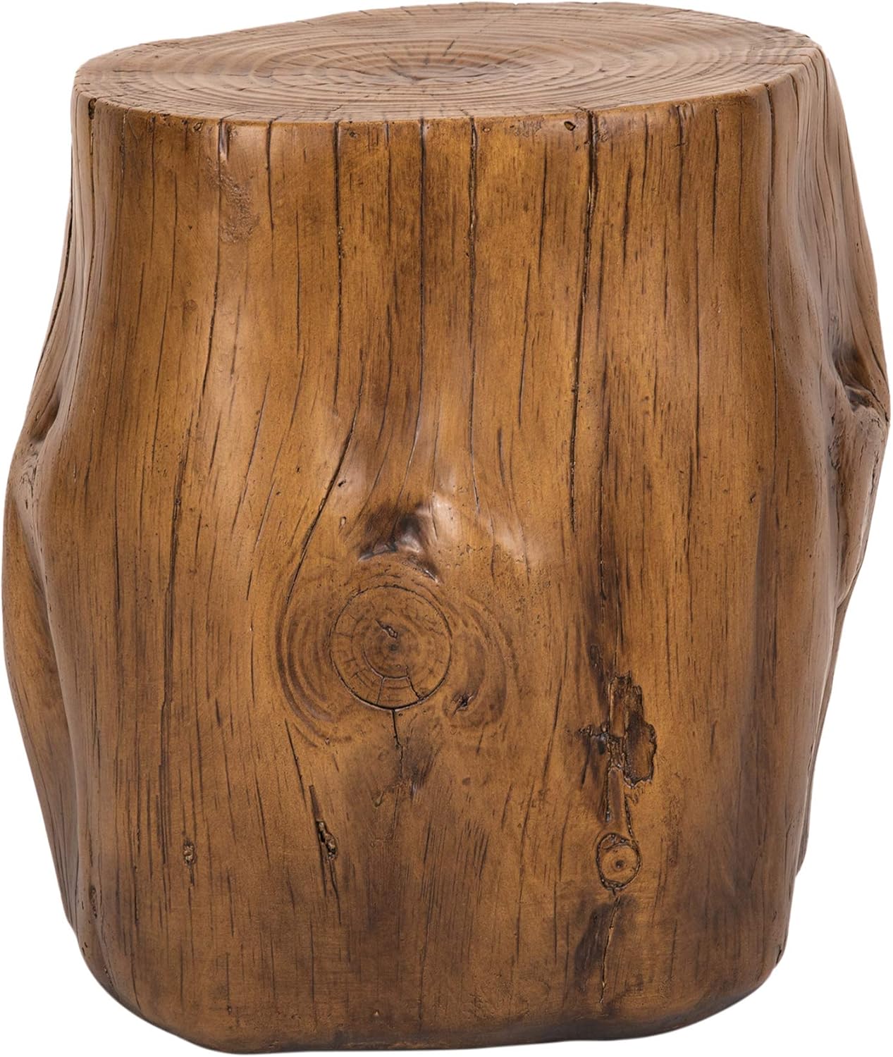 Faux Wood Stump Stool Accent Table Brown D84850