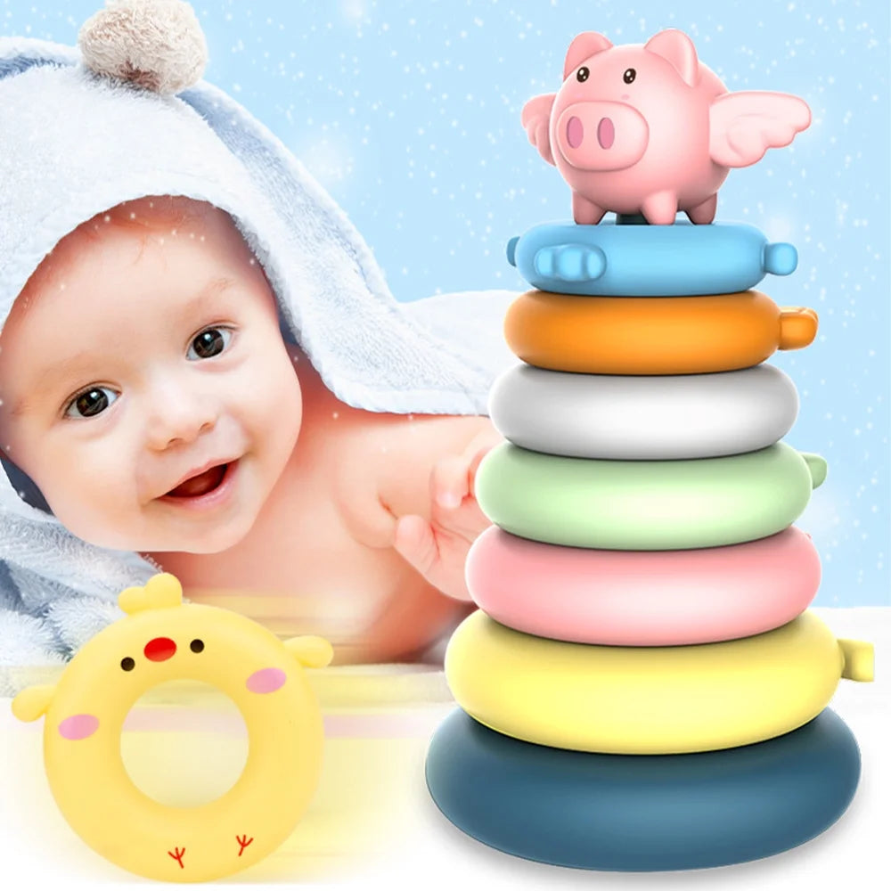 7 Rings Baby Stacking & Nesting Toys Montessori Baby Blocks A54156