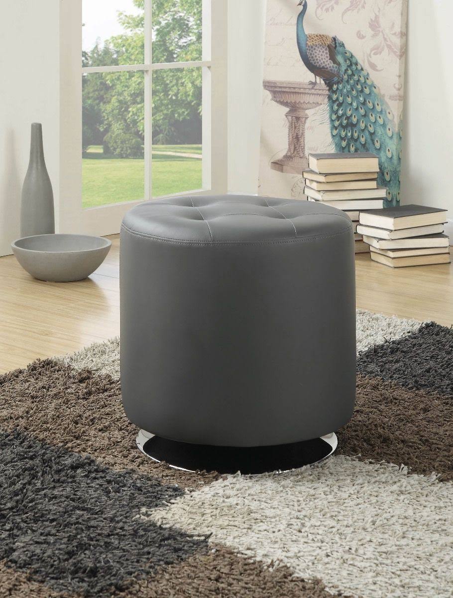 Grey Round Ottoman S494