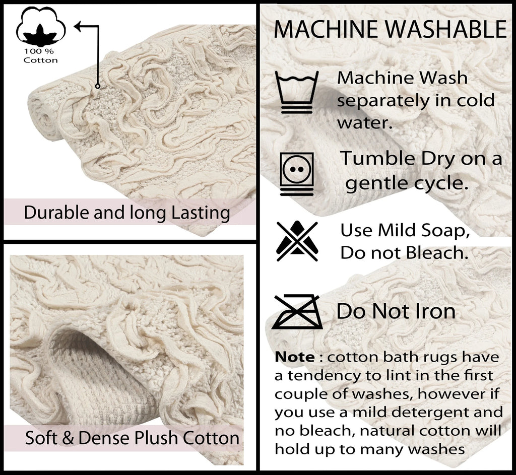 Linen Cotton Bathroom Contour Rug V127329