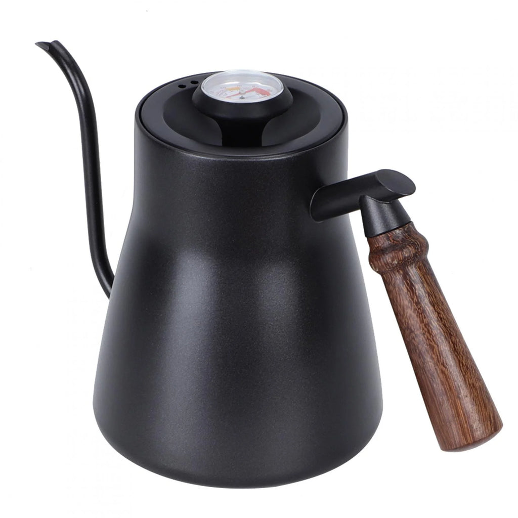 Thermometer Coffee Kettle with Wooden Handle J592