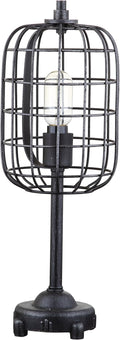 Black/Silver Industrial Metal Table Lamp B5129