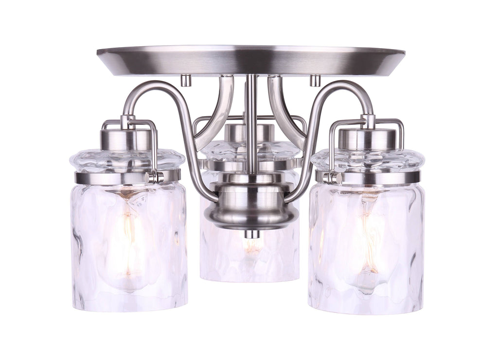 3 Light Semi-Flush Brushed Nickel L779