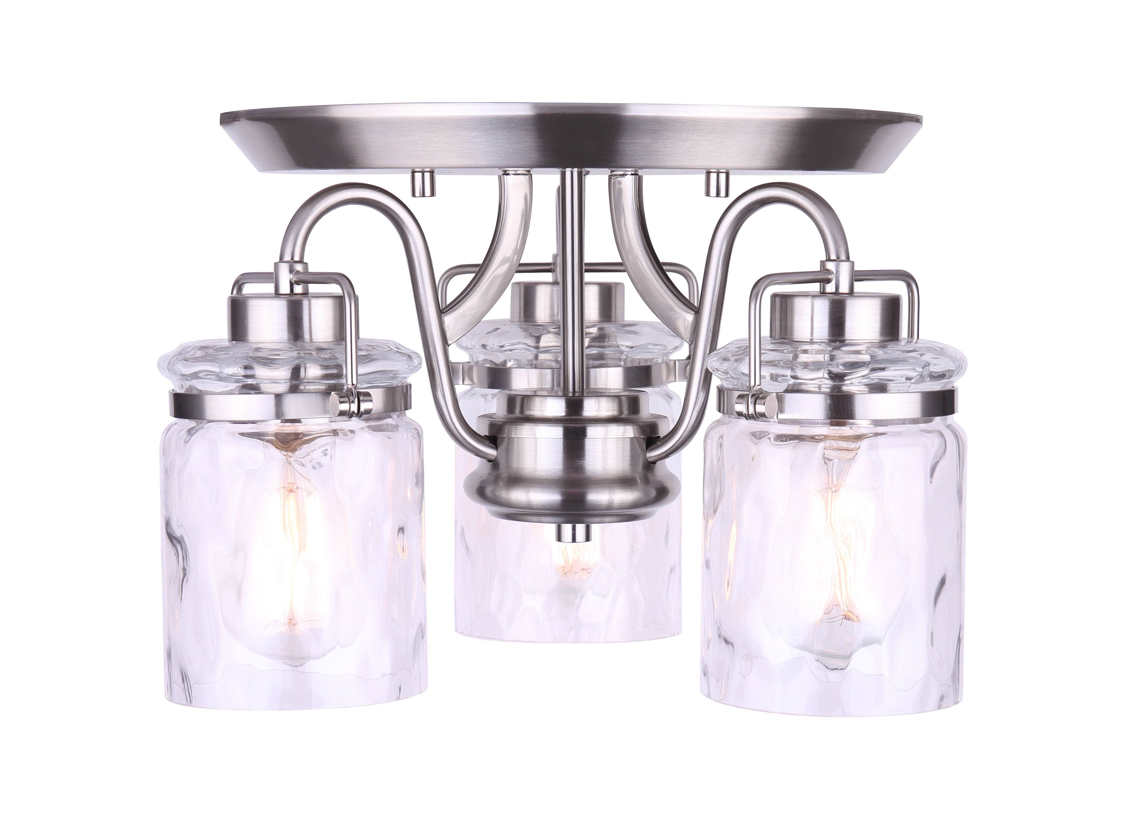 3 Light Semi-Flush Brushed Nickel L779