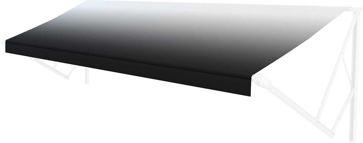 Black Heavy-Duty Vinyl RV Patio Awning Replacement Fabric 10' L8055