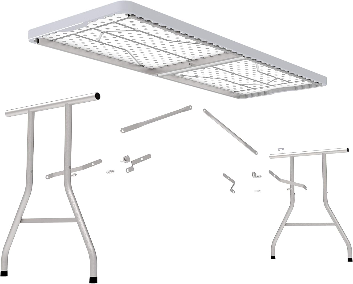 White Resin Plastic Folding Table with Steel Frame I1713