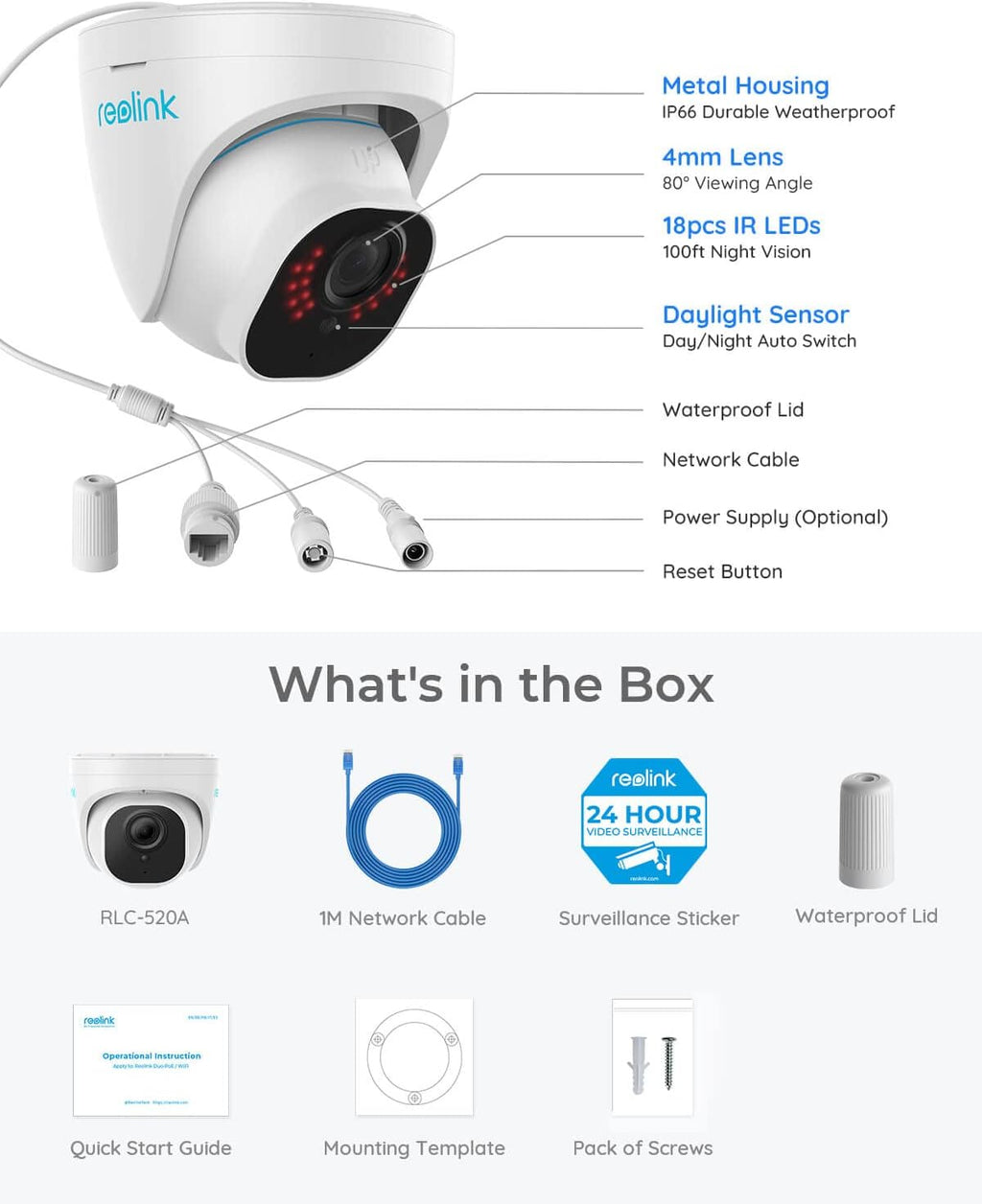 5MP IP PoE Dome Security Camera with Night Vision O71299