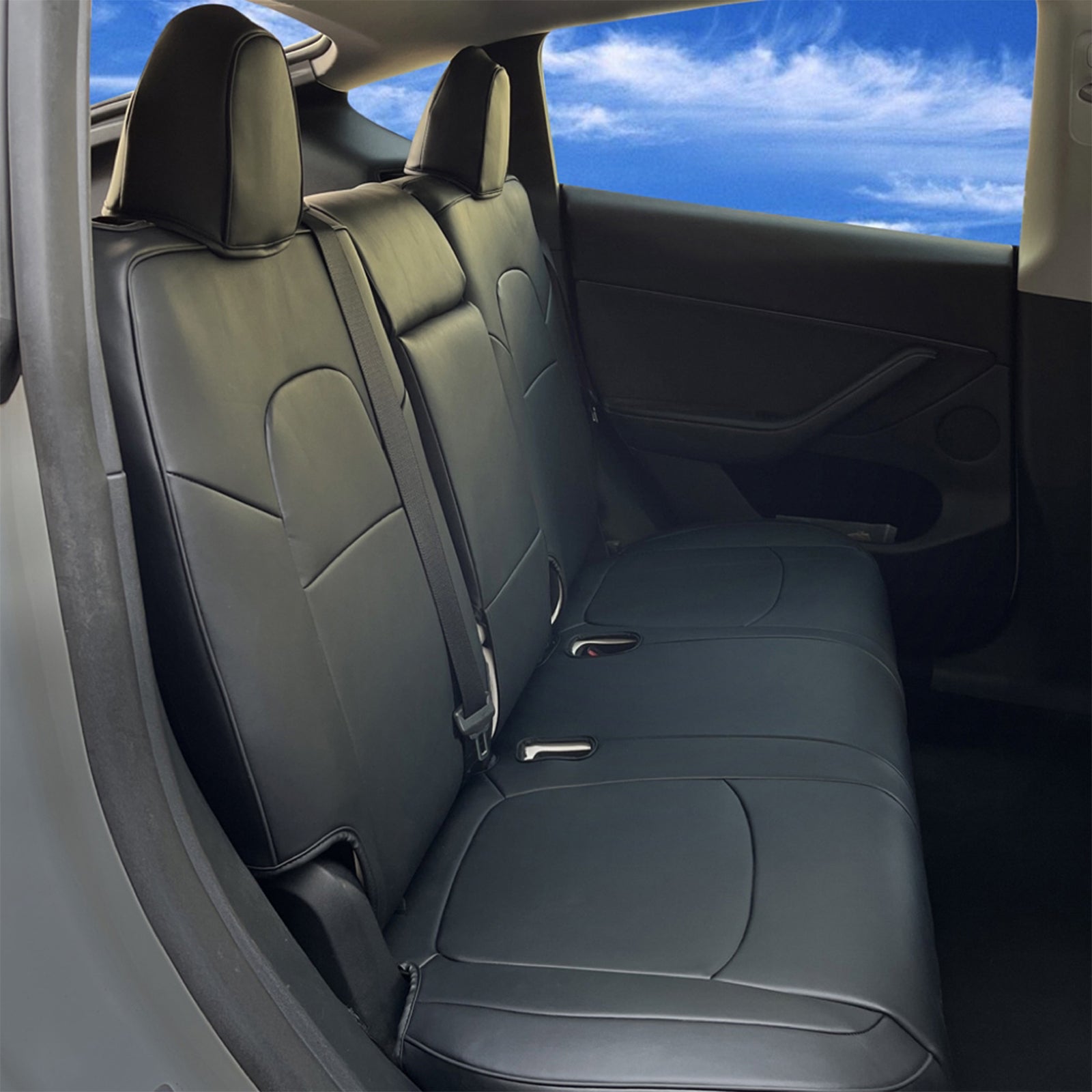 Black Leather 11PCS Car Seat Covers A2759