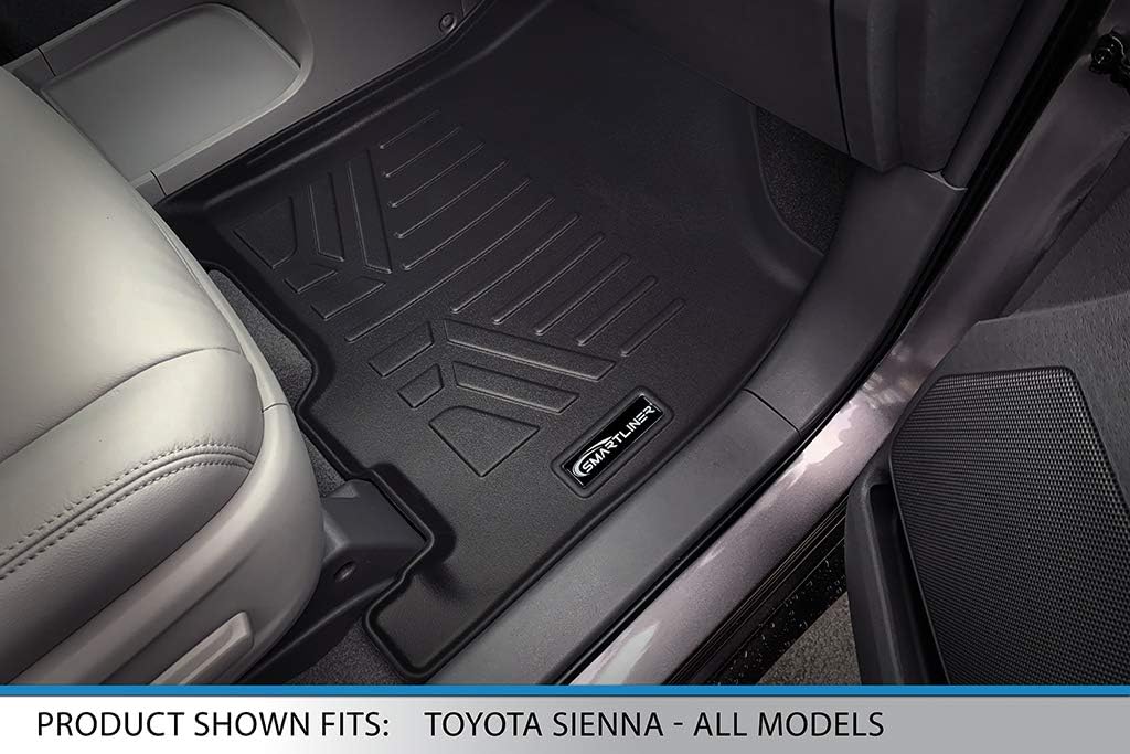 Black Custom Floor Mats 3 Rows and Cargo Liner Set K875