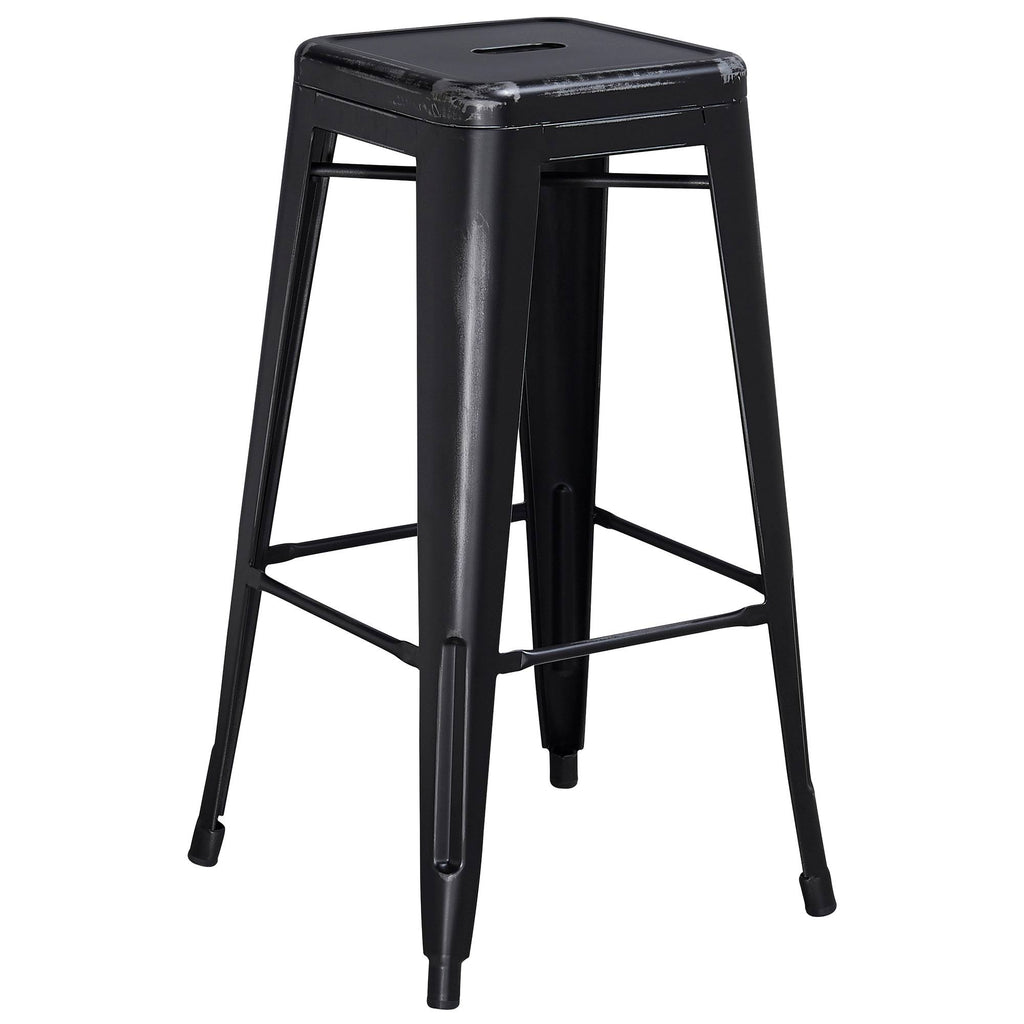 Walnut Bentwood Adjustable Height Barstool with Curved Black Vinyl Seat C86407