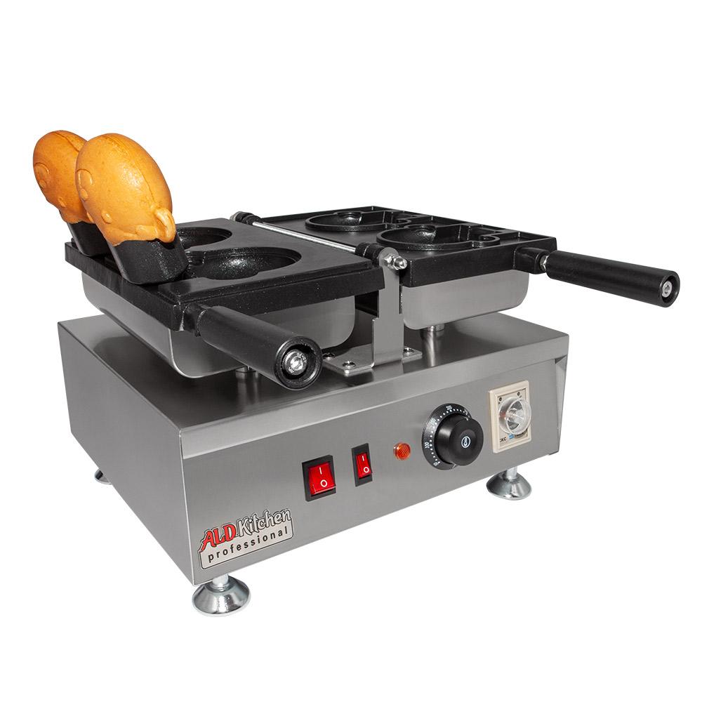 Stainless Steel Nonstick Taiyaki Maker with 2 Bear Shaped Molds B757
