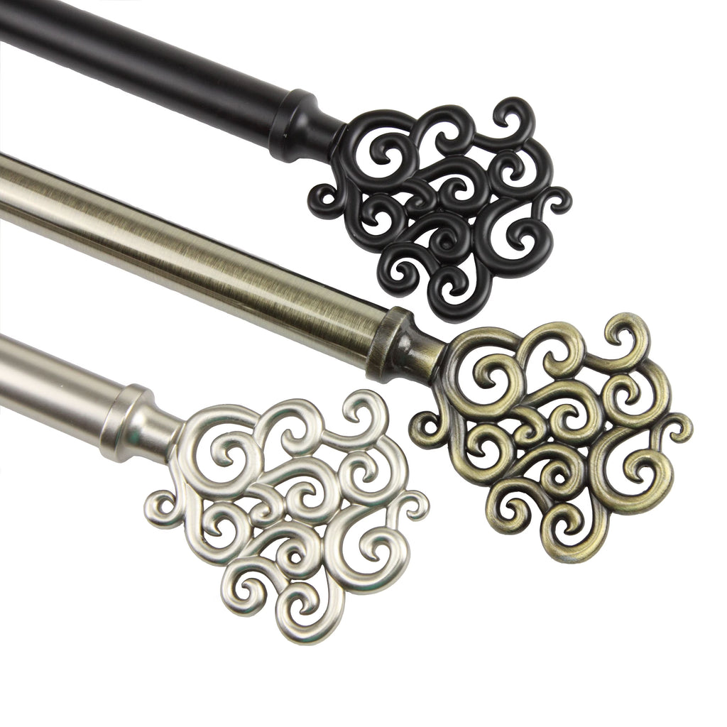 Satin Nickel Curtain Rod 66-120" I799