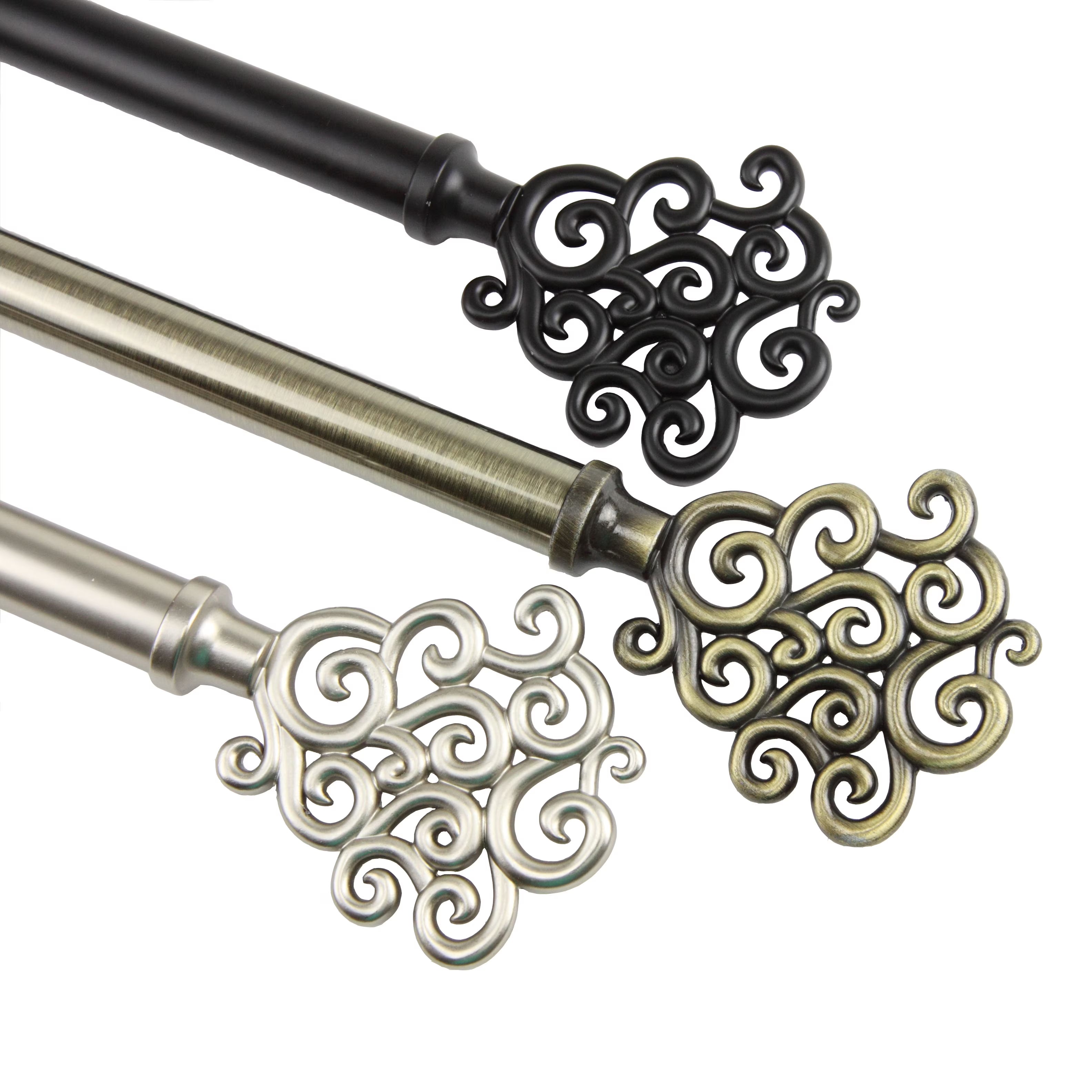 Satin Nickel Curtain Rod 66-120" I799