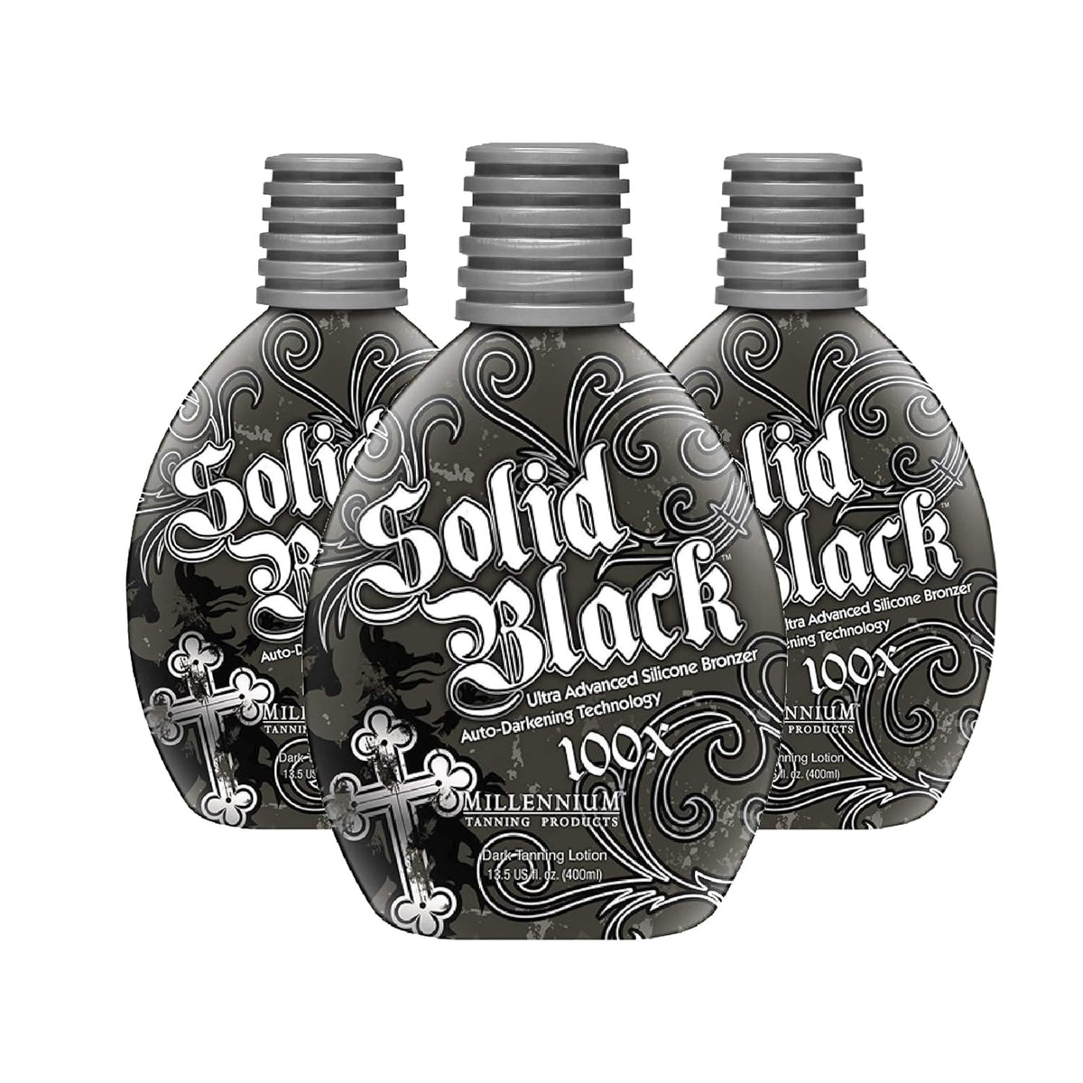 Solid Black 100X Indoor Tanning Lotion, 13.5 Fluid Ounces, 3-pack B917285