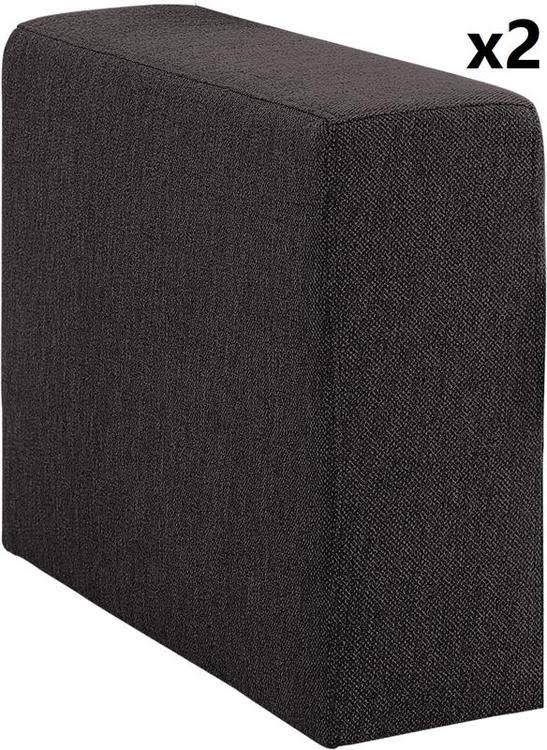 Dark Gray Linen Loveseat with Ottoman Y9738