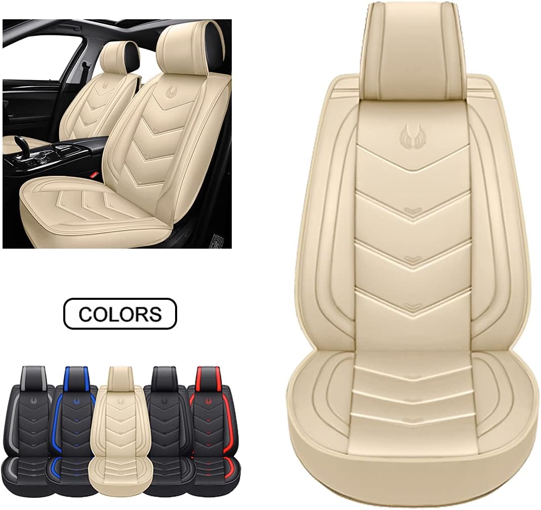 Black Faux Leather Car Seat Covers Full Set H120