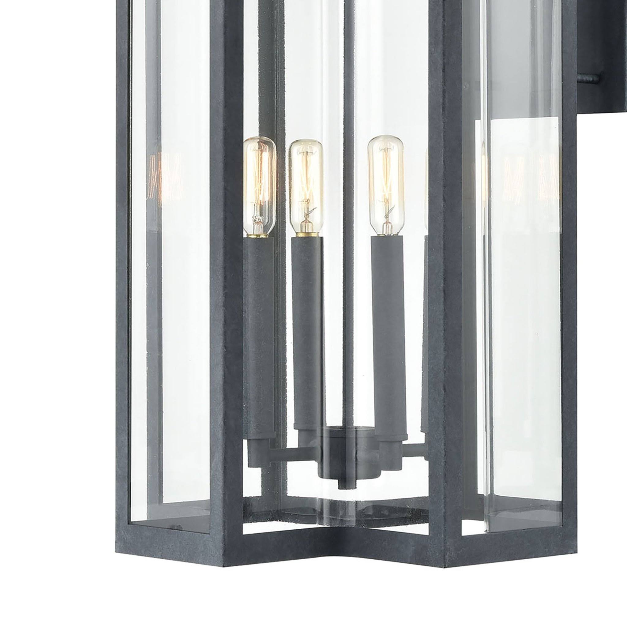 4-Light Sconce in Aged Zinc with Clear G107