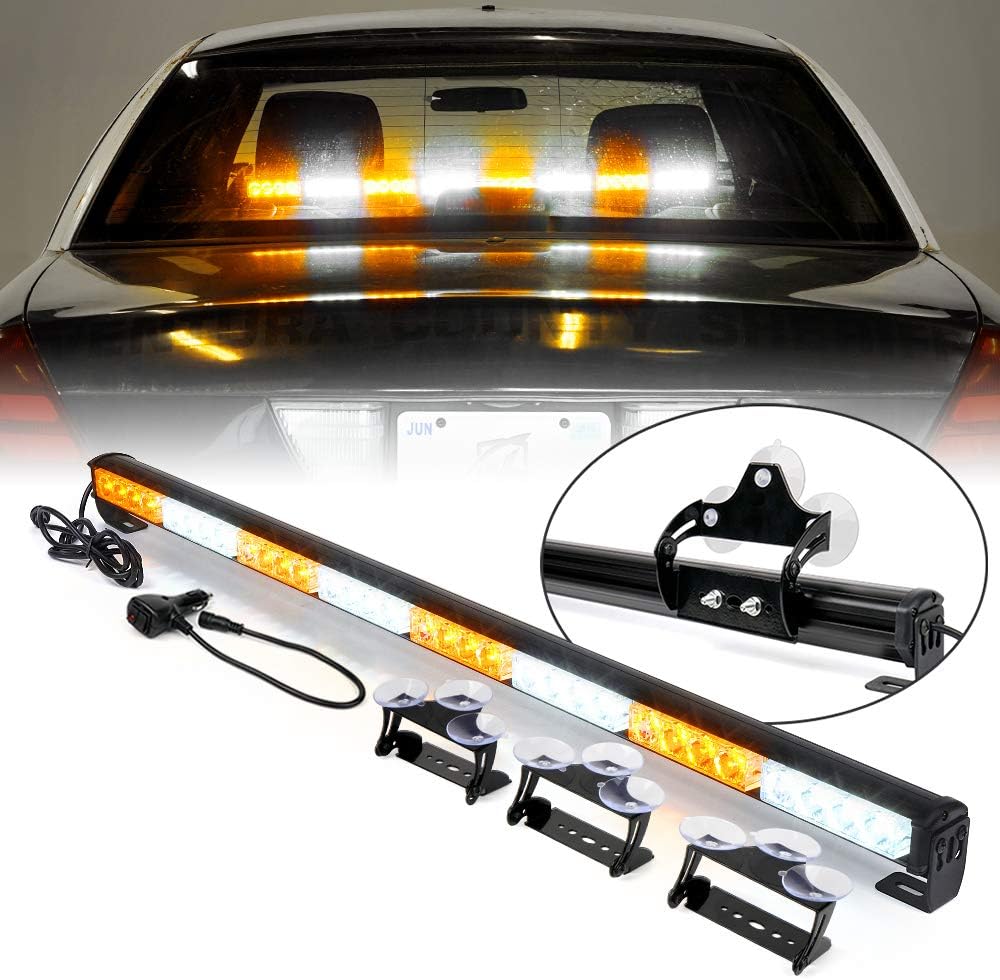 Red & Blue 35.5 LED Strobe Light Bar with Suction Cup Mount B66283