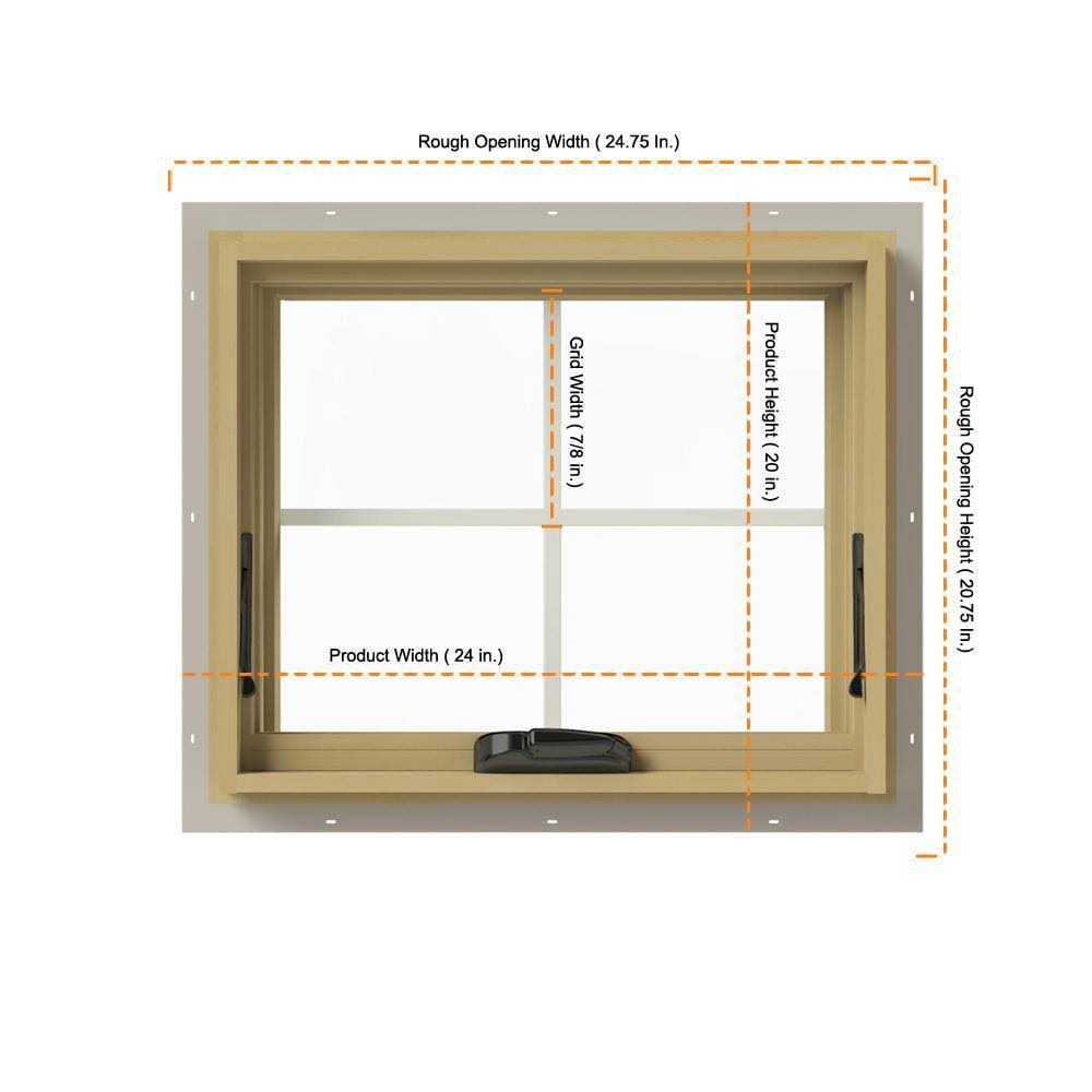 White Painted Clad Wood Awning Window with Screen Y460