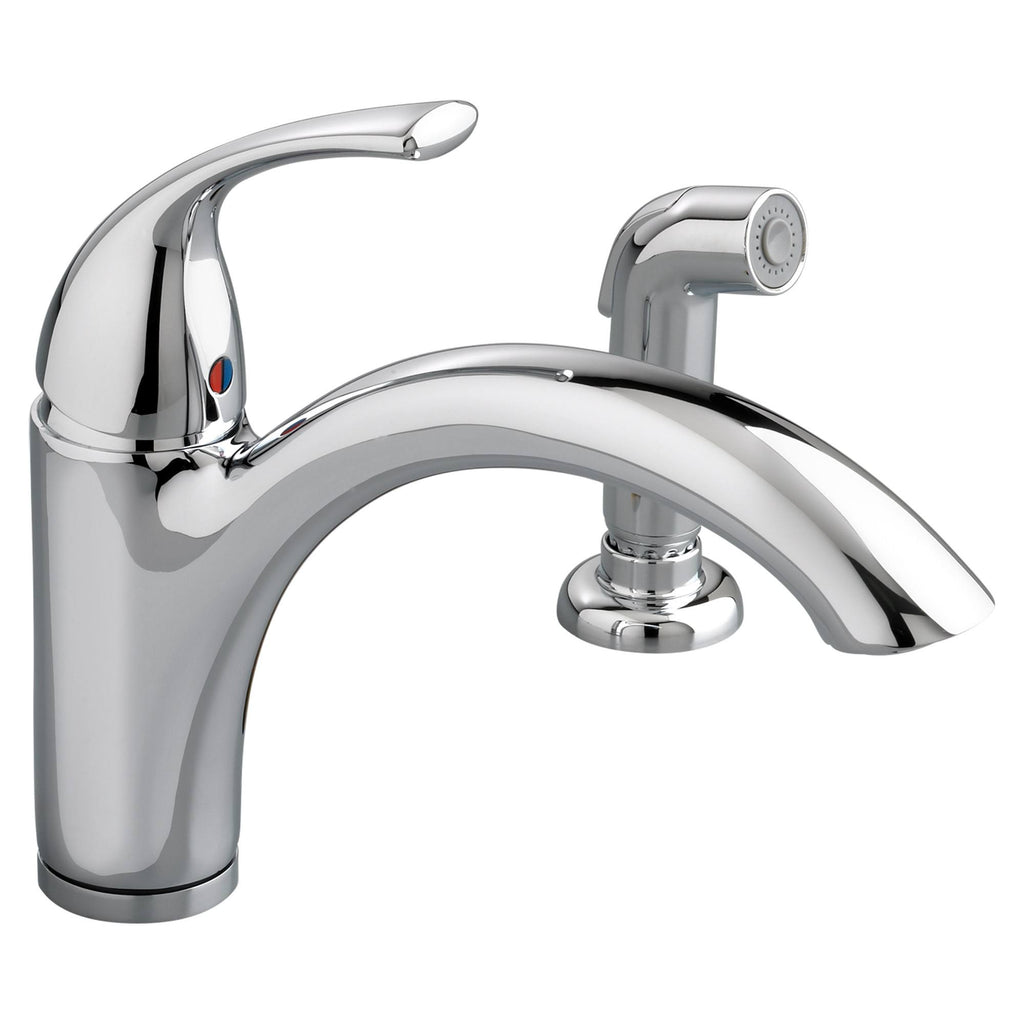 Chrome Single Handle Kitchen Faucet with Spray I99413