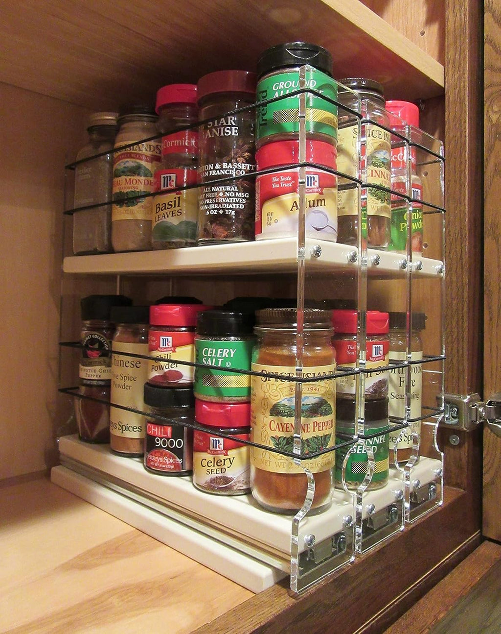 Spice Rack Cabinet Mounted 3 Drawers 30 Capacity I9907