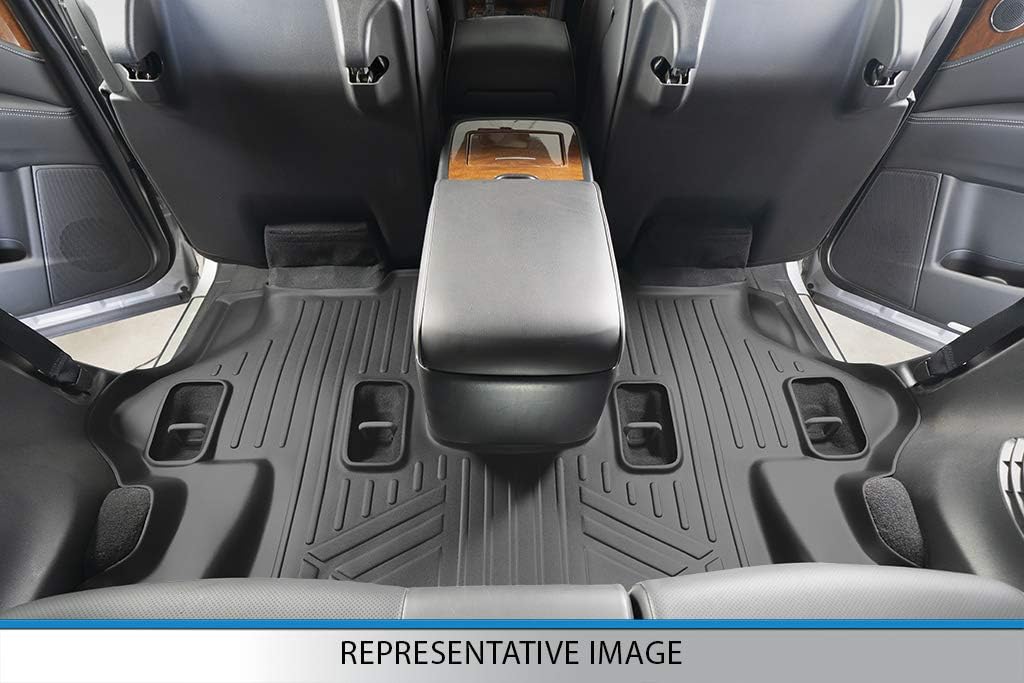 Black Custom Floor Mats 3 Rows and Cargo Liner Set K875